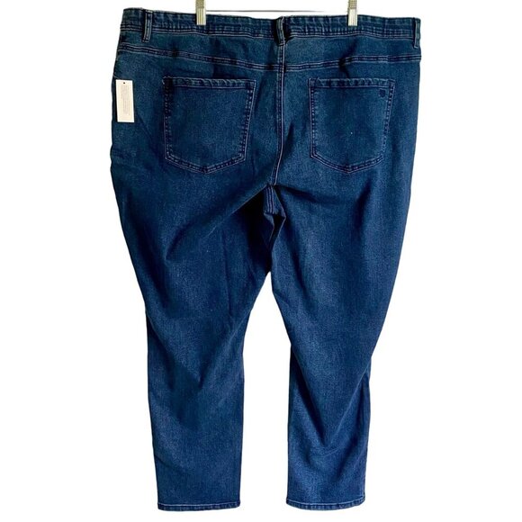 DG2 Diane Gilman Blue Pull On Elastic Waist Denim Jeggings Jeans 3XT NEW NWT - Picture 2 of 6